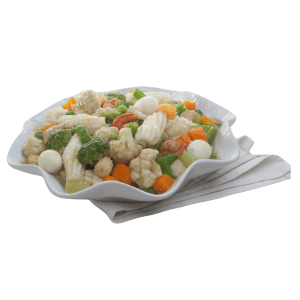 assorted vegetables with quail eggs